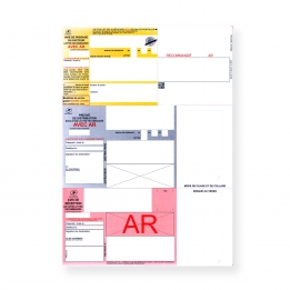 Recommandés A4 avec Accusé Réception et sans Code à Barres