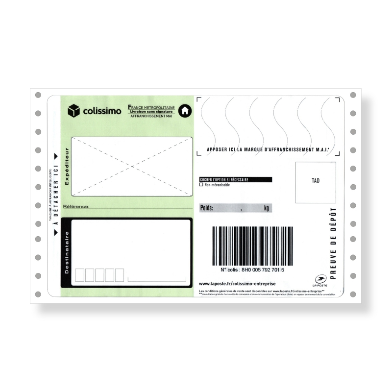 Imprimer une étiquette Colissimo en bureau de Poste