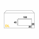 Dimensions enveloppe DL auto-adhésive - 110x200 avec fenêtre 45x100