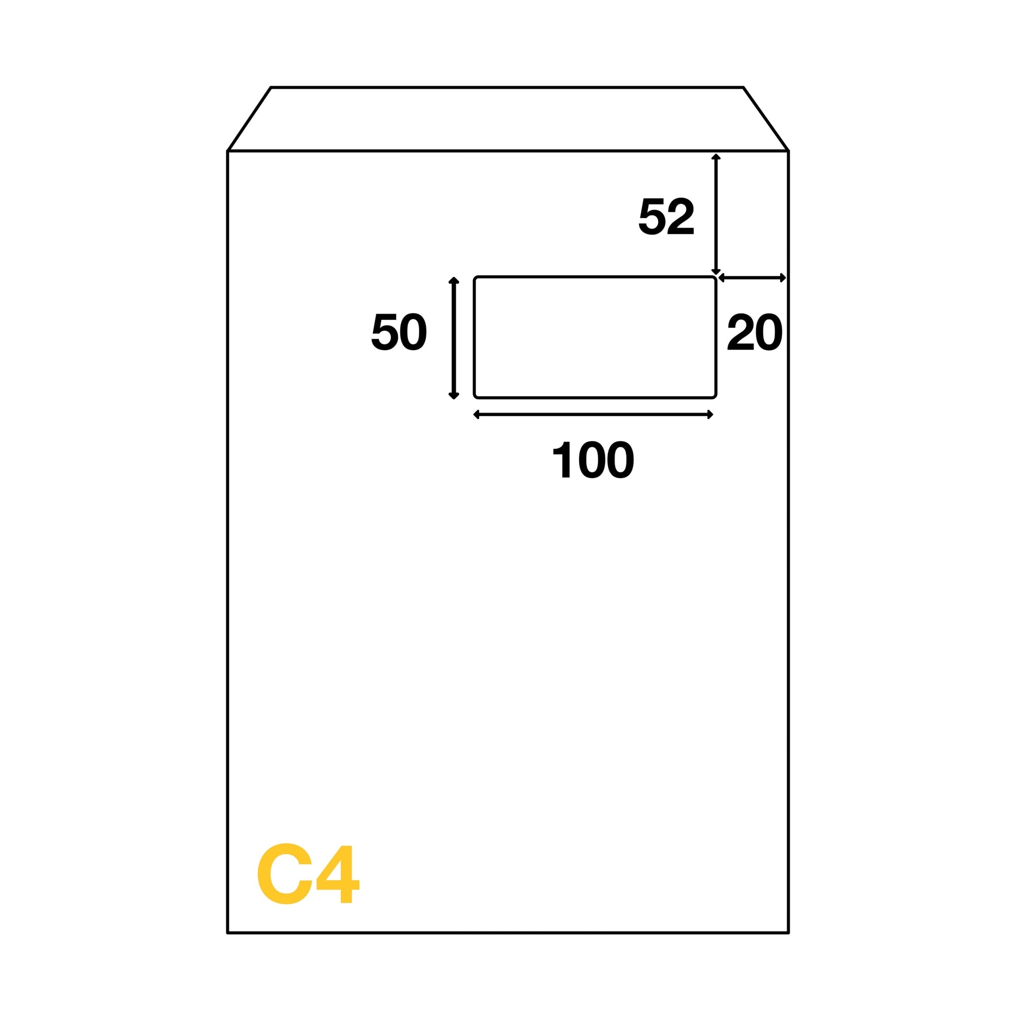Pochettes expédition format C4 autocollantes avec fenêtre à gauche blanc