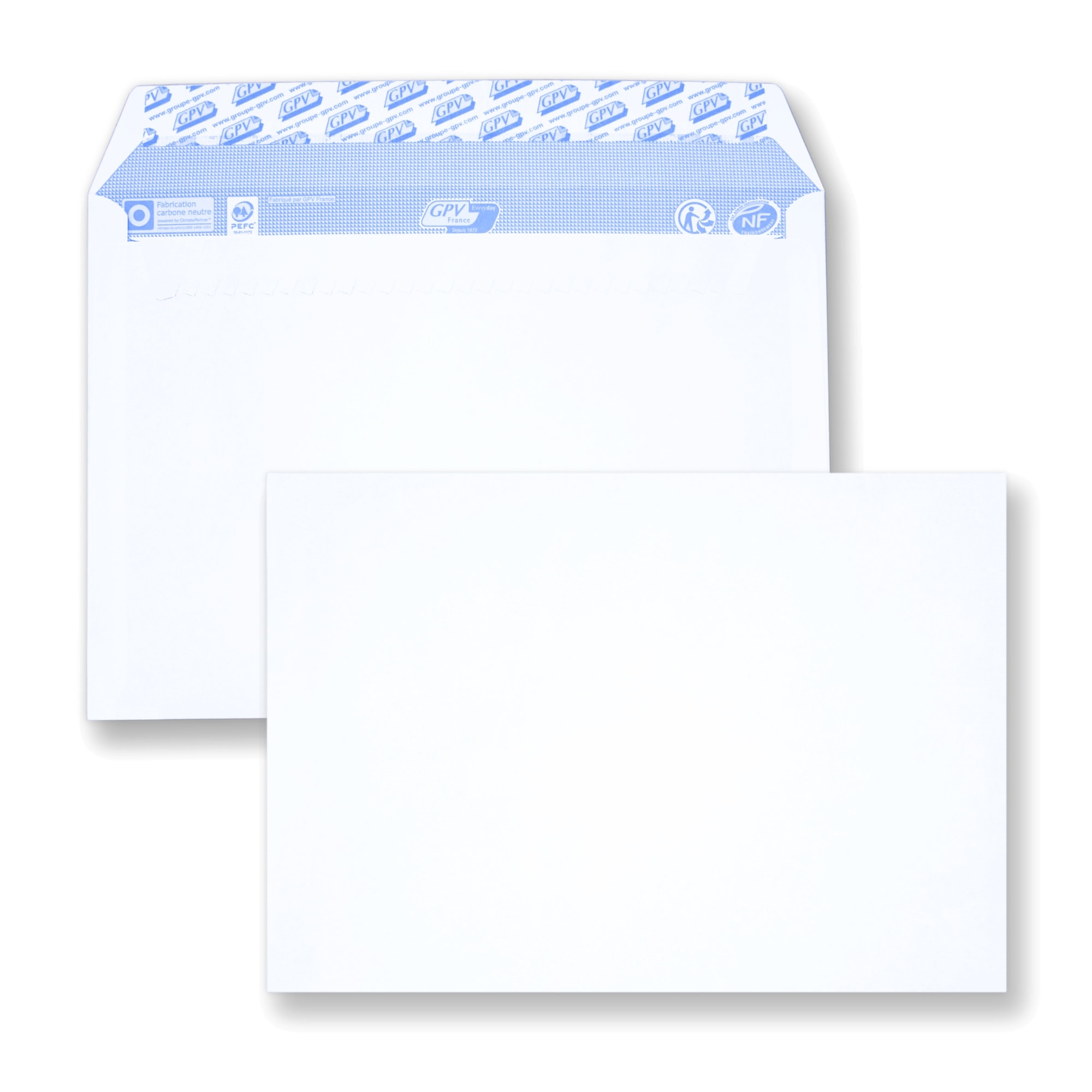 100 Enveloppe DIN C5 sans fenêtre rabat sur le côté large