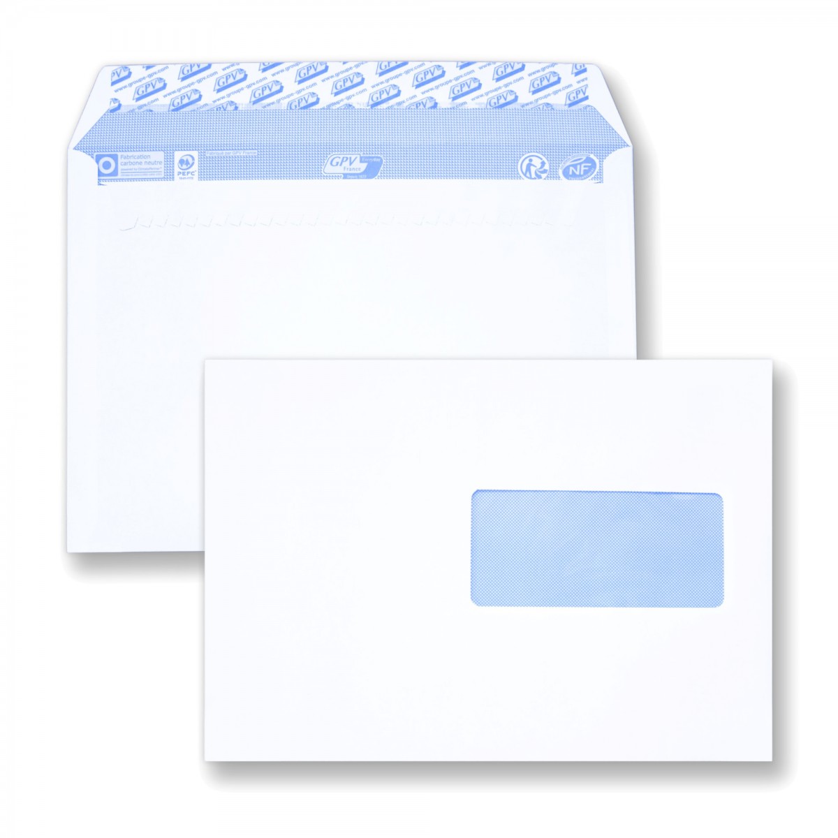 Enveloppe blanche DL avec fenêtre