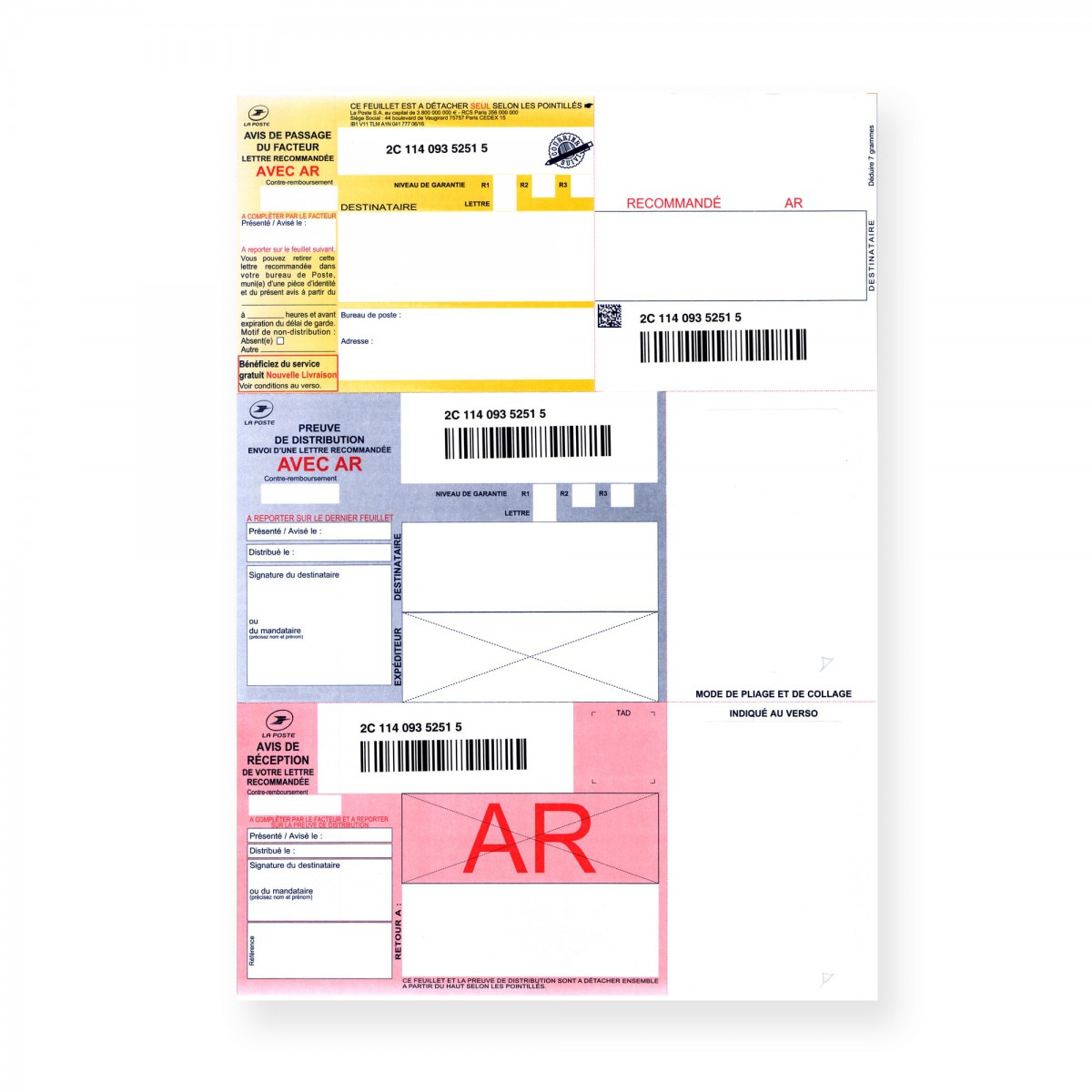 Recommandes A4 Avec Accuse Reception Et Avec Code A Barres